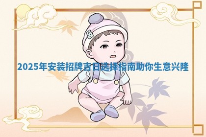 20 😎 25年安 🗻 装招牌吉日选择指南助你生意兴隆