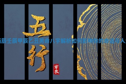 丙辰壬辰甲辰乙丑男命八字解 🗃 析如何影响你的命运与 💥 人生